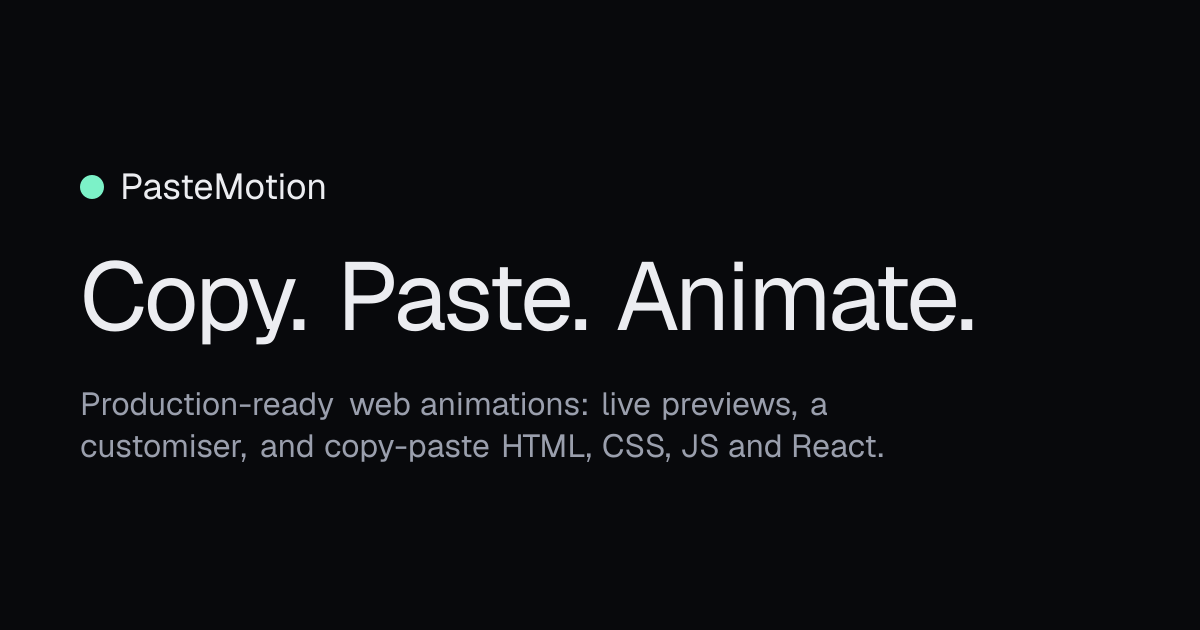 Browse all animations · PasteMotion